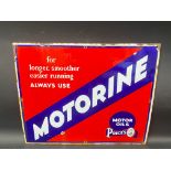 A Price's Motorine Motor Oils rectangular enamel sign with good gloss by Bruton of Palmers Green, 25
