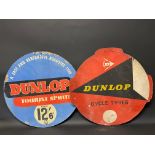 A Dunlop Tourist Sprite circular cardboard advertising sign, 24" diameter and one other, 25 1/2"