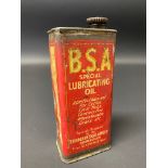 A BSA Special Lubricating Oil rectangular can with original stamped lid.