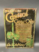 A Wakefield Castrol Gear Oils pictorial tin advertising sign, 13 1/2 x 19".