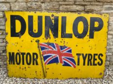 A large Dunlop Motor Tyres rectangular enamel sign by A.J.Wilson & Co. Ld, London, 72 x 48".