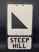 A reproduction aluminium road sign for Steep Hill, made by Branco, 12 x 21