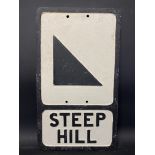 A reproduction aluminium road sign for Steep Hill, made by Branco, 12 x 21".