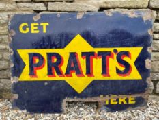 A Get Pratt's Here rectangular enamel sign, 42 x 30".