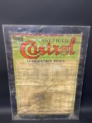 An early Wakefield Castrol Lubrication Index, held behind perspex, 23 1/2 x 31 1/2".