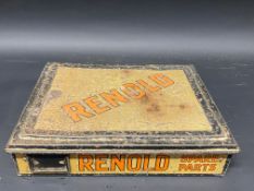 A Renold Chains counter top dispensing tin with some original chain contents.