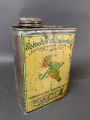 A Solvolene Lubricants Ltd 'Solvol' rectangular quart can.