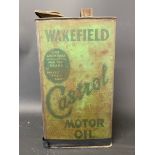 An early Wakefield Castrol Motor Oil gallon can.