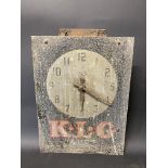 A KLG advertising Smiths Sectric aluminium fronted wall clock, 10 1/2 x 14".