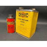 A rare Dunlop Tyre and Rim Paint square 7lb size tin and a pint tin.