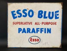 An Esso Blue Superlative All-Purpose Paraffin double sided enamel sign with hanging flange, 22 x