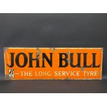 A John Bull - The Long Service Tyre rectangular enamel sign, 36 x 12".