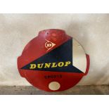 A Dunlop Sports hardboard advertising sign, 25 3/4" diameter.