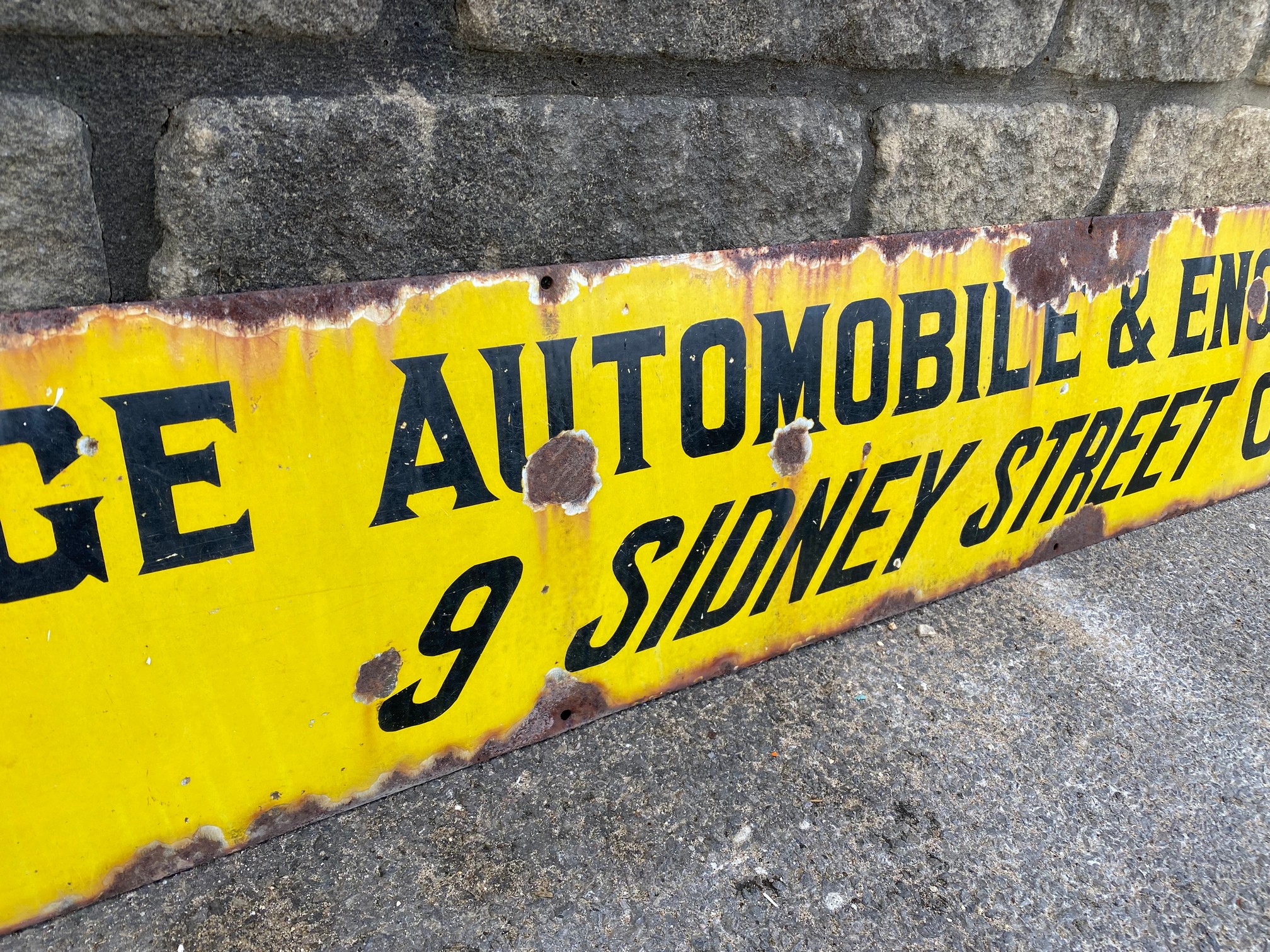 A Cambridge Automobile & Engineering Co. Ltd rectangular enamel sign, 84 x 10". - Image 3 of 6