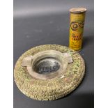 An A1 Tyre Co. Ltd of Birmingham advertising tyre ashtray, plus a rare Coro French Chalk tin.