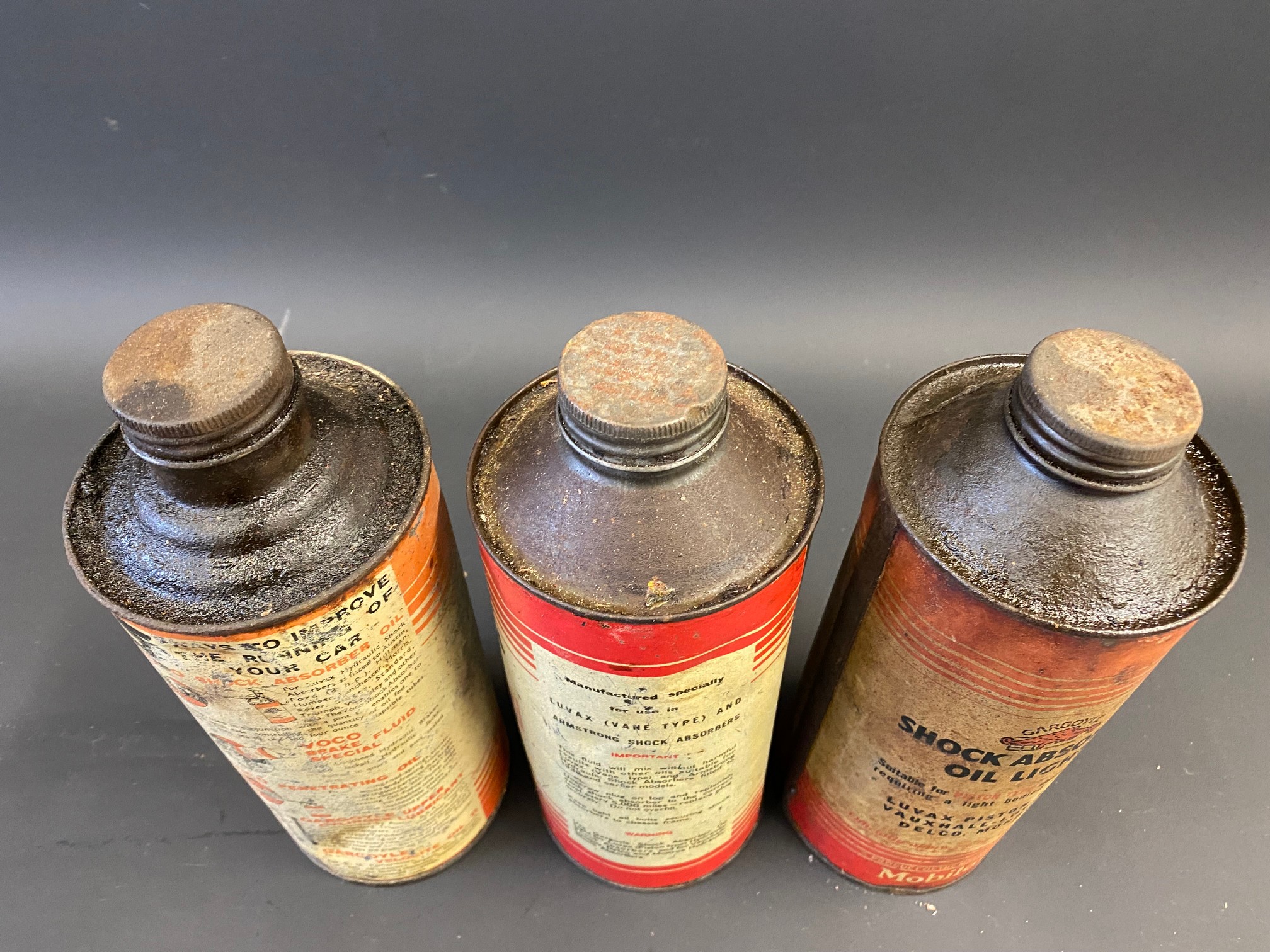 Three Gargoyle Mobiloil cylindrical quart cans. - Image 3 of 3