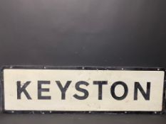 A rectangular village sign for Keyston, 48 1/2 x 14