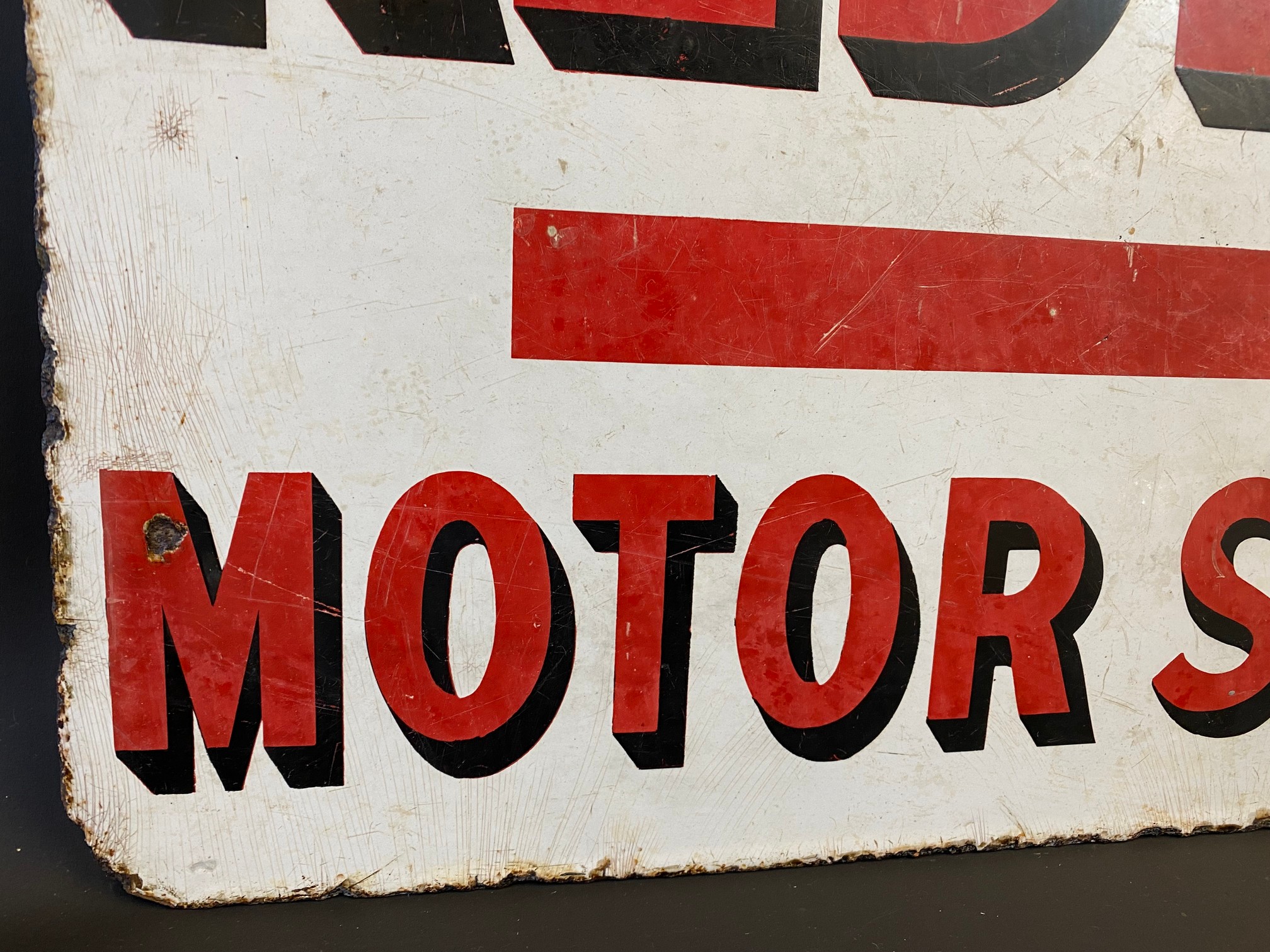 A Redline Motor Spirit rectangular double sided enamel sign by Protector of Eccles, dated 1922, 19 - Image 3 of 6