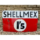 A large Shellmex rectangular enamel sign with central enamel price sign, 60 x 36".