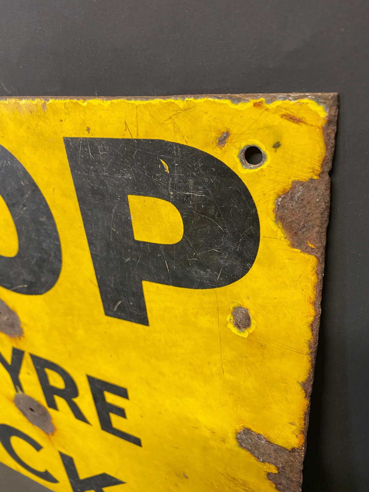 An early Dunlop Motor Tyre Stock rectangular double sided enamel sign, lacking hanging flange and - Image 2 of 4