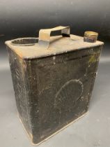 A Shell Duo petrol can, lacking oil canister, dated November 1931.