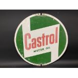 A Castrol Motor Oil circular double sided tin spinning sign, 24" diameter.