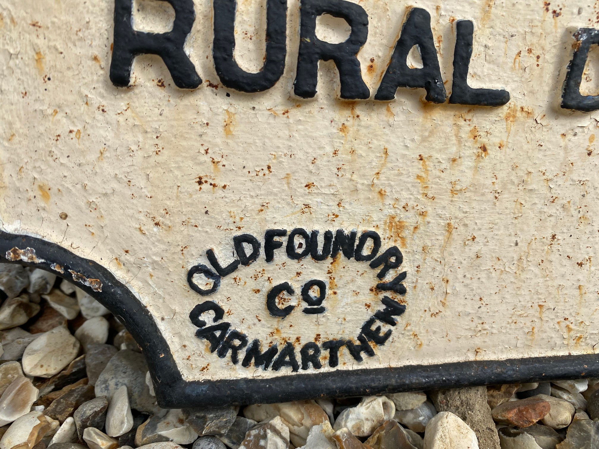An early cast iron Notice road sign informing that the bridge 'is insufficient to carry a traction - Image 2 of 3