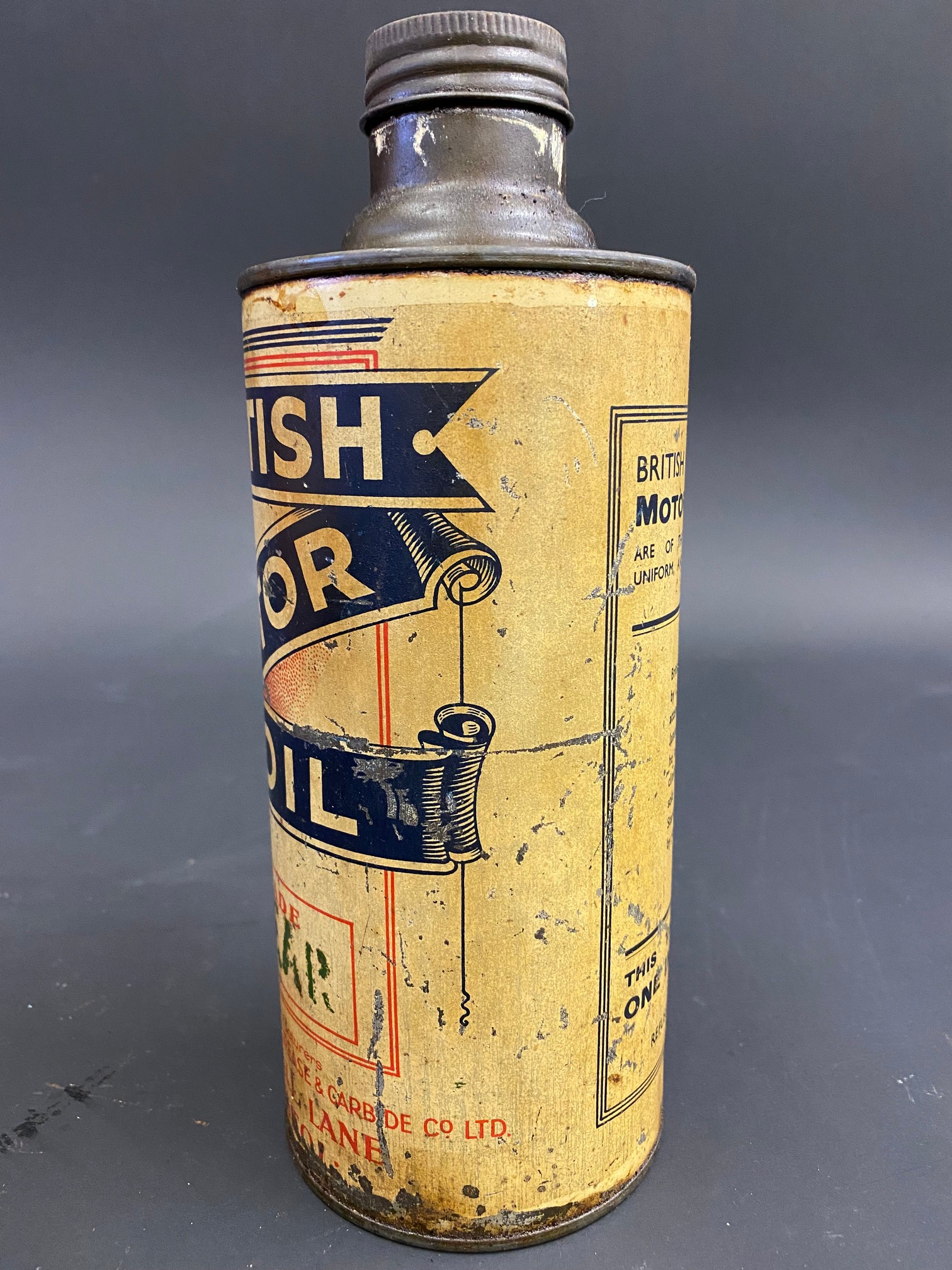 A British Motor Oil cylindrical quart can. - Image 4 of 6