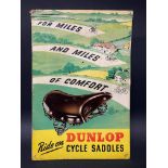 A Dunlop Cycle Saddles pictorial advertising showcard, dated March 1953, 10 x 15".