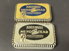 Two John Bull 'Mend A Tear' rectangular tins, in good condition.