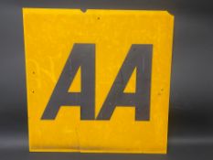 An AA plastic sign, 27 1/2 x 27 1/2".