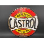 A Continental Wakefield Castrol embossed steel enamel sign, 24" diameter.