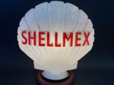 A Shellmex glass petrol pump globe by Hailware, fully stamped underneath.