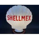 A Shellmex glass petrol pump globe by Hailware, fully stamped underneath.