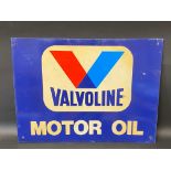 A Valvoline Motor Oil rectangular plastic advertising sign, 23 1/2 x 17 3/4".