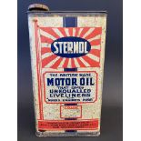 A Sternol Motor Oil gallon can in good condition.