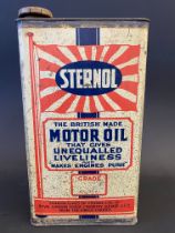 A Sternol Motor Oil gallon can in good condition.