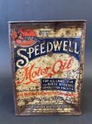 A very early and rare Speedwell Motor Lubricants rectangular gallon can.