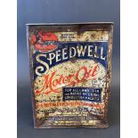 A very early and rare Speedwell Motor Lubricants rectangular gallon can.