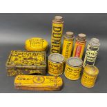 A selection of Dunlop tins including an early Motor Cycle outfit.