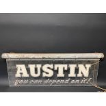 An Austin garage showroom illuminated sign, 38 x 14".