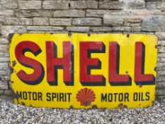 A large Shell Motor Spirit and Motor Oils rectangular enamel sign, 72 x 36".