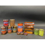 A selection of Carborundum grinding paste tins, including Chemico etc.