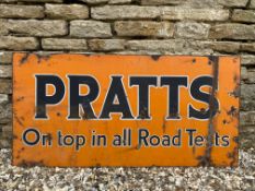 A Pratts 'on top in all road tests', rectangular enamel sign, by Chromo, 48 x 24".