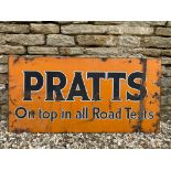 A Pratts 'on top in all road tests', rectangular enamel sign, by Chromo, 48 x 24".