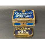 A Chemico Motor Cycle Repair Outfit tin plus a smaller tin for MM Motor Cycle Patches.