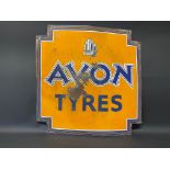 An Avon Tyres Art Deco style enamel sign, 24 x 24".