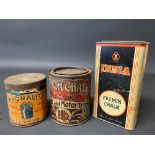 An early French Chalk 1lb tin, a Magnalite inspection lamp in tin and an India French Chalk tin.