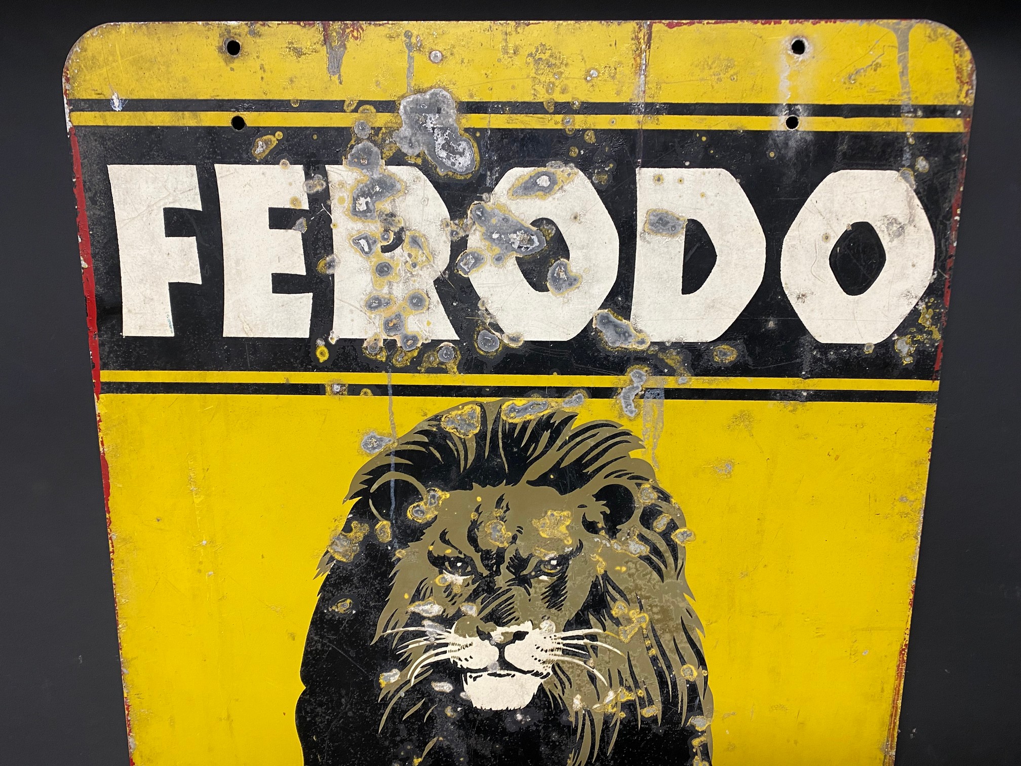 A Ferodo Brake Testing Service double sided tin advertising sign, 18 x 36". - Image 2 of 6