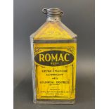 A Romac Upper Cylinder Lubricant pyramid can.